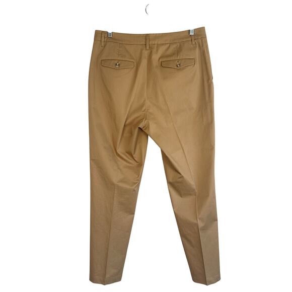 Jenni Kayne Twill Trouser Tan Stretch Cotton Ankle Pants Size 10 EUC - Picture 7 of 9
